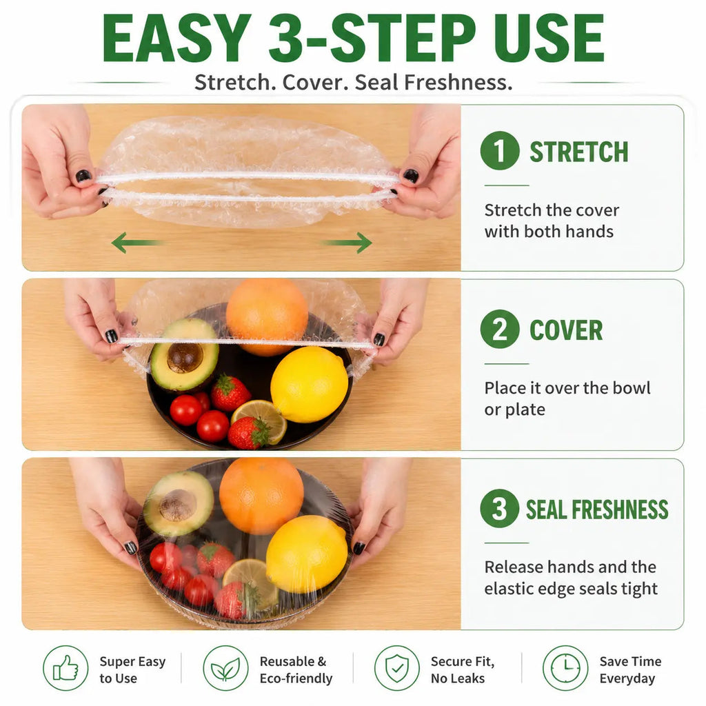 🔥100PCS Disposable Stretch Food Covers for Bowls & Plates