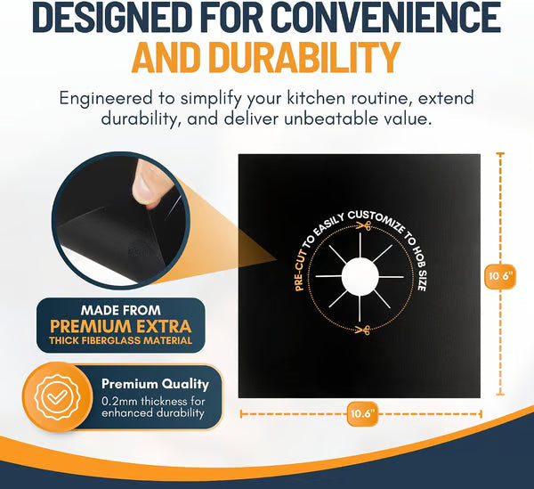 Reusable Gas Stove Burner Liners♻️ (Set of 4)