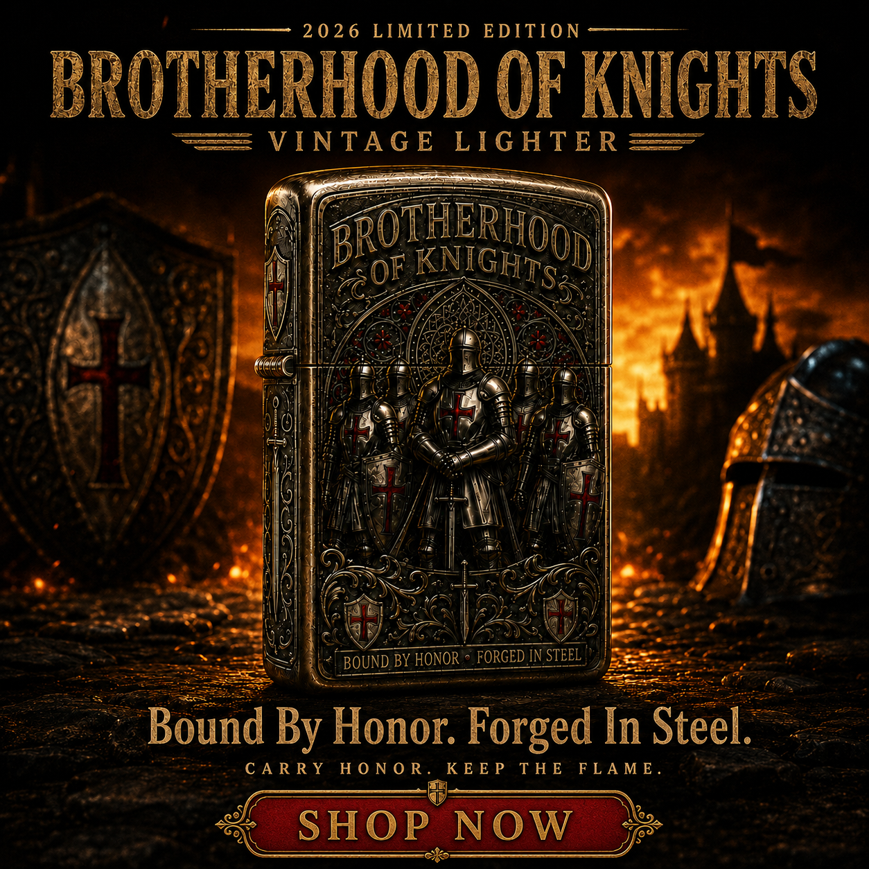 ⚔️ Brotherhood Of Knights Vintage Lighter | 2026 Limited Edition