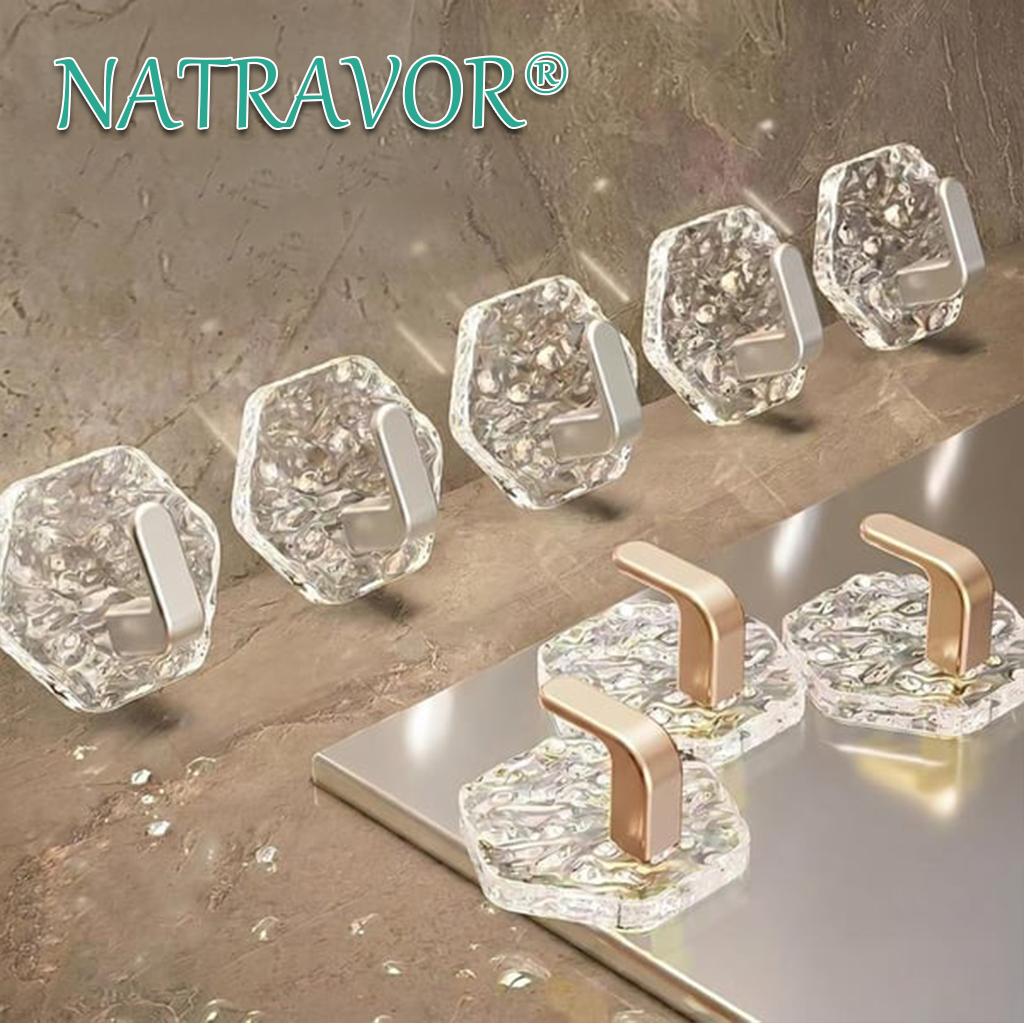 Self-Adhesive Hooks 10/20/40 Pack Hexagonal Ripple Design Heavy Duty Sticky Hooks