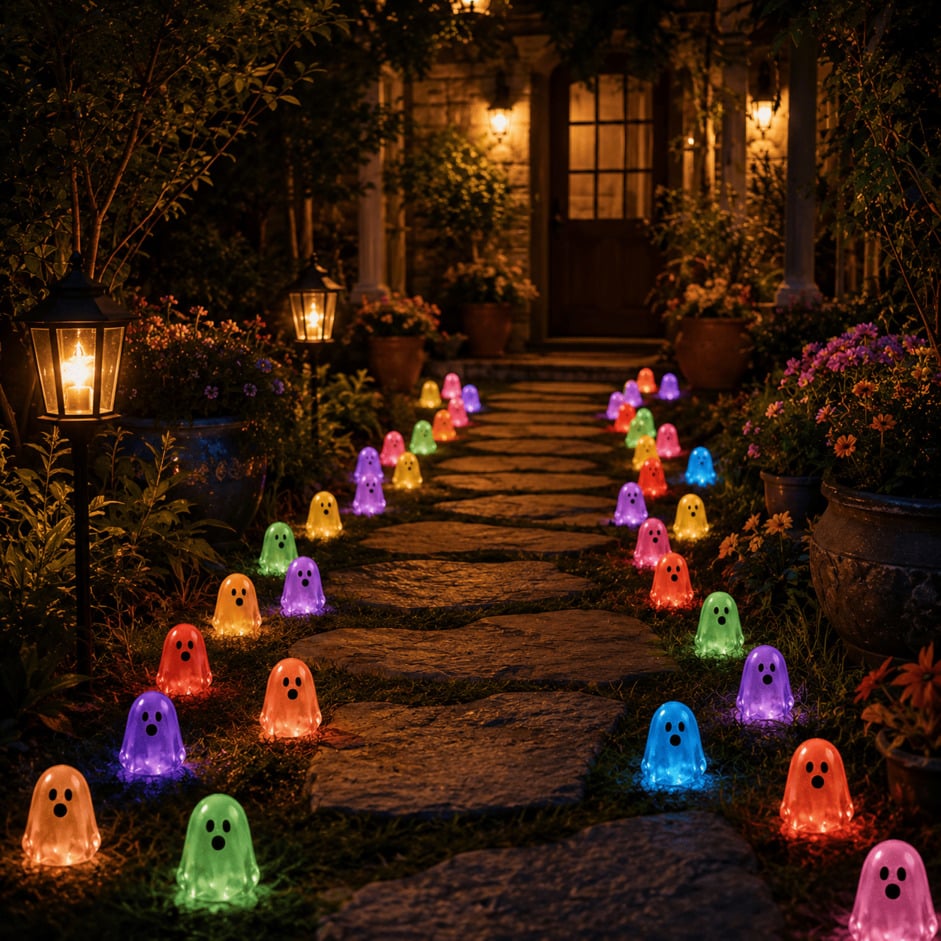 Glow-in-the-Dark Mini Ghosts – 8-Colour Halloween Mix