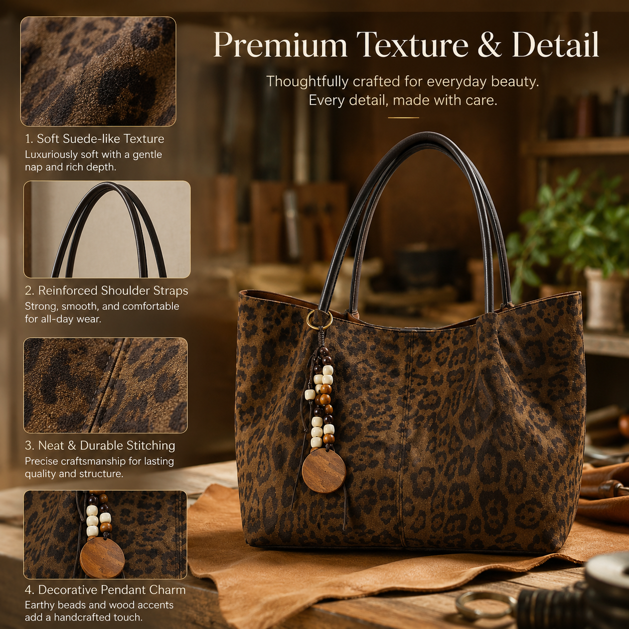 Velmora Leopard Tote – Spacious Everyday Style for Every Occasion