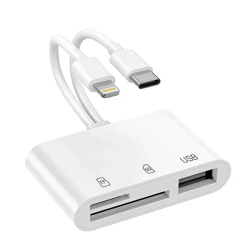 🔌 5-in-1 SD Card Reader for iPhone & USB-C – Fast Photo & Video Transfer Adapter