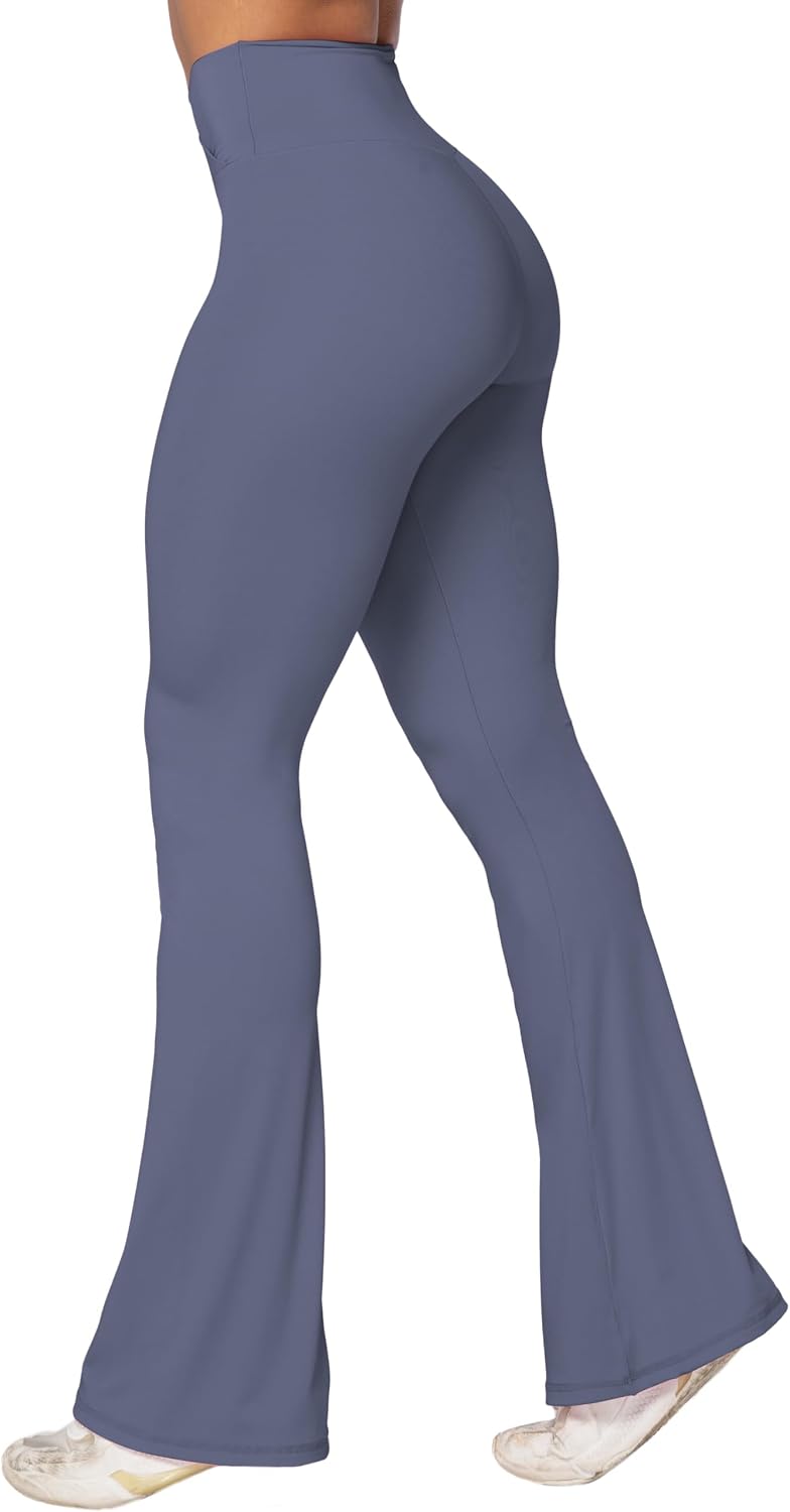 Leggings, Crossover Yoga Pants with Tummy Control, High-Waisted and Wide Leg
