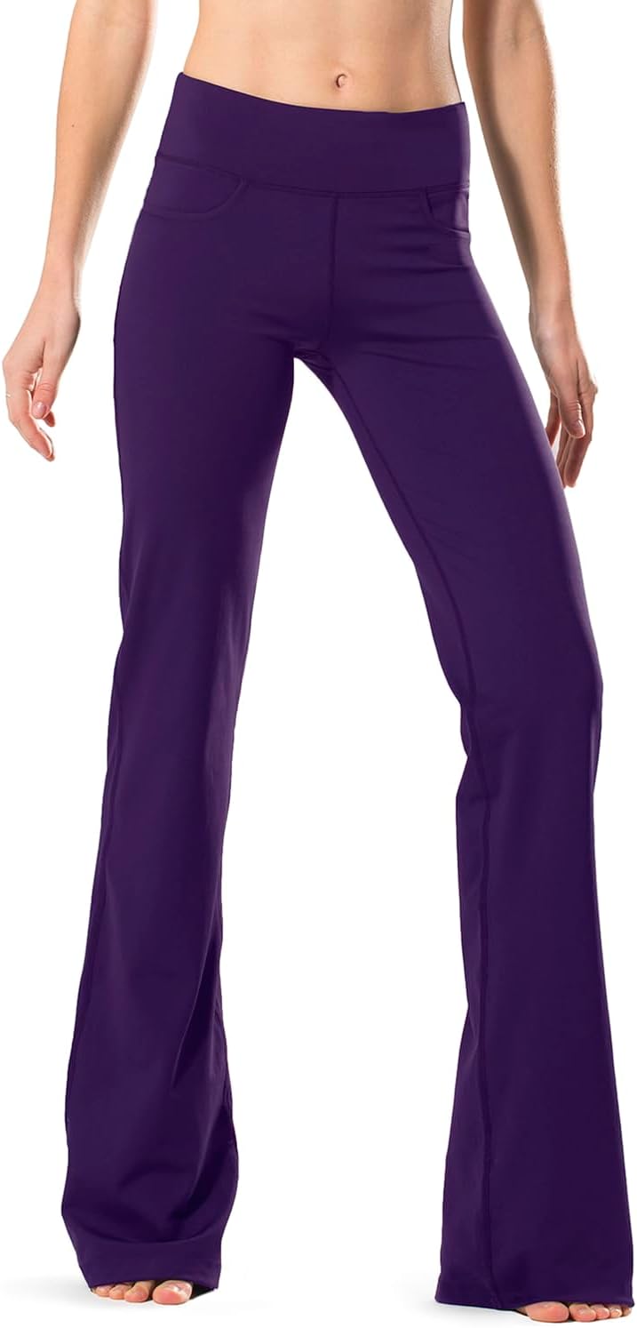 28" 30" 32" 34" Inseam Regular Tall Bootcut Yoga Pants Flared Leg Dress Pants with Pockets for Casual