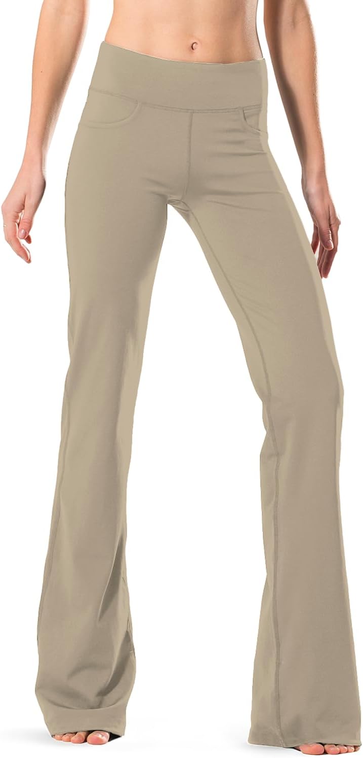 28" 30" 32" 34" Inseam Regular Tall Bootcut Yoga Pants Flared Leg Dress Pants with Pockets for Casual