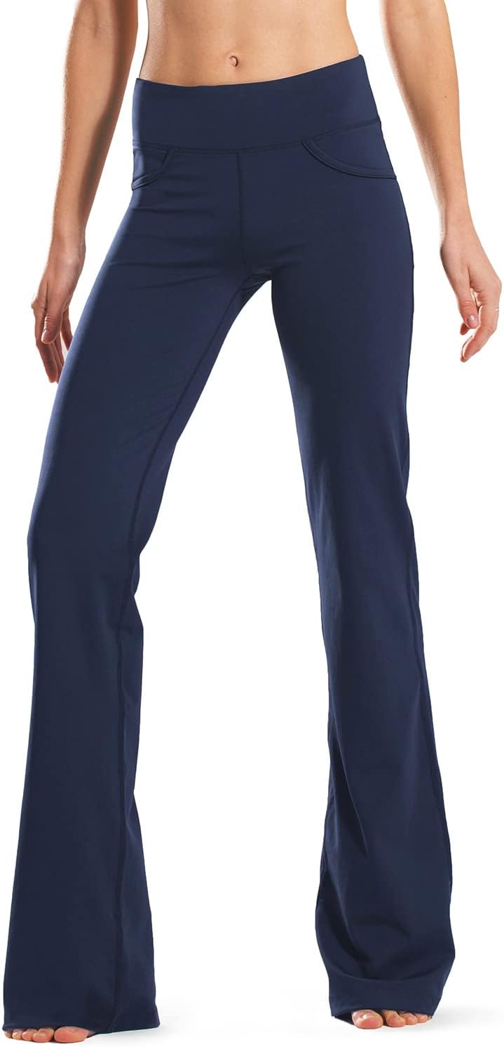 28" 30" 32" 34" Inseam Regular Tall Bootcut Yoga Pants Flared Leg Dress Pants with Pockets for Casual