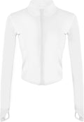Women's Full Zip Seamless Workout Jacket Running Yoga Slim Fit Track Jacket