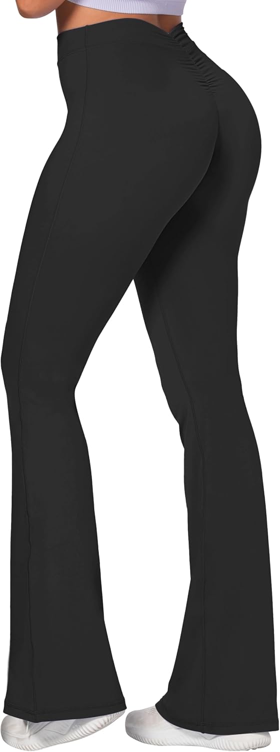 Leggings, Crossover Yoga Pants with Tummy Control, High-Waisted and Wide Leg
