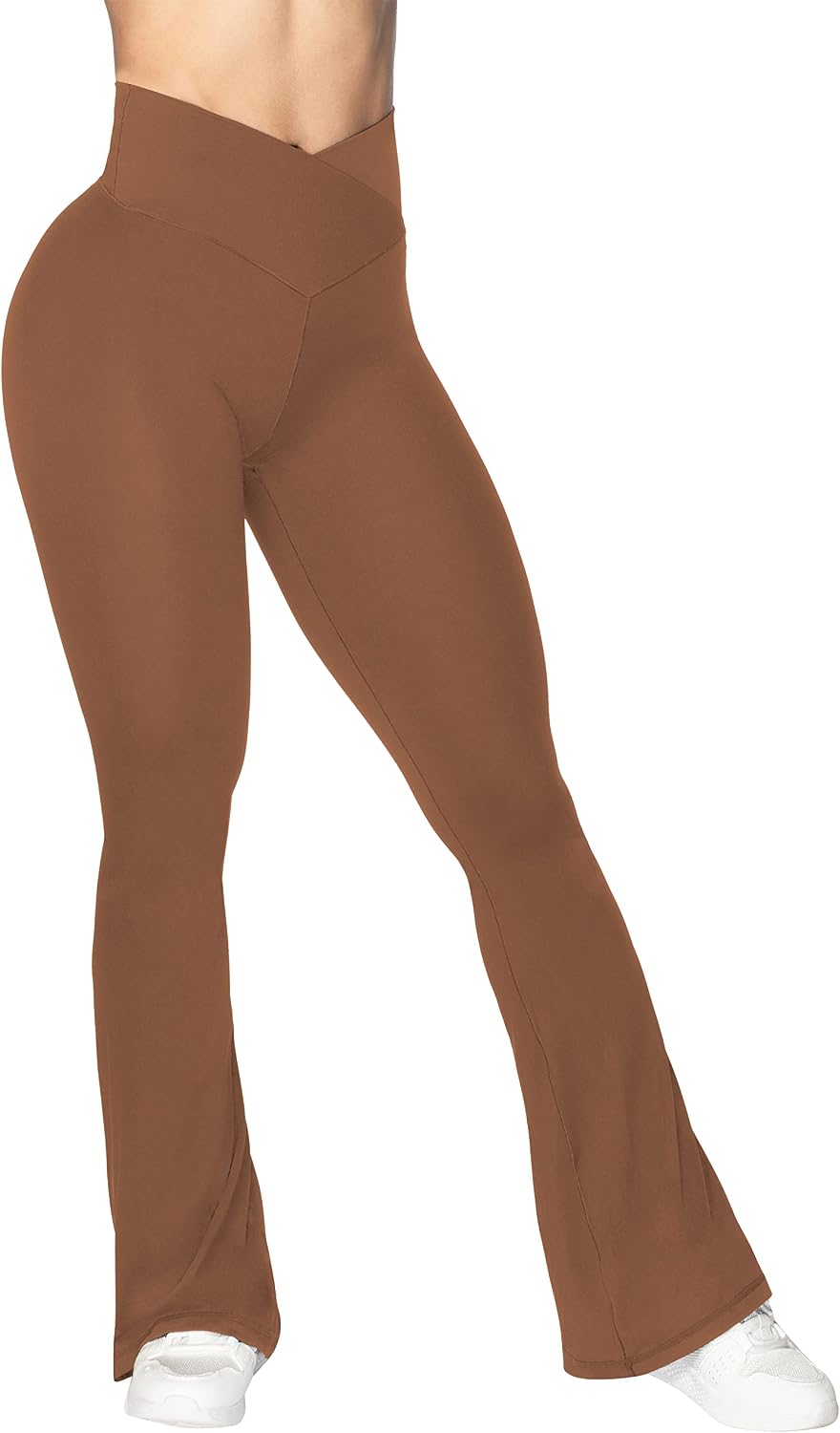Leggings, Crossover Yoga Pants with Tummy Control, High-Waisted and Wide Leg
