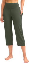 Gradual Capri Pants for Women High Waist Workout Yoga Pants with Pockets Tummy Control Leggings Crop Straight