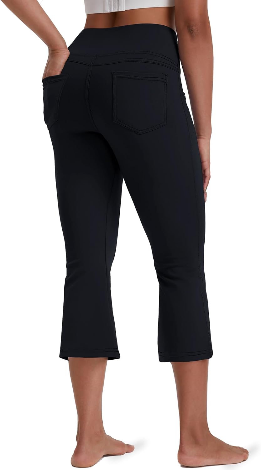 Women's Leggings - Bootleg Yoga Pants Flare with 4 Pockets,Tummy Control High Waisted Casual Dress Pants