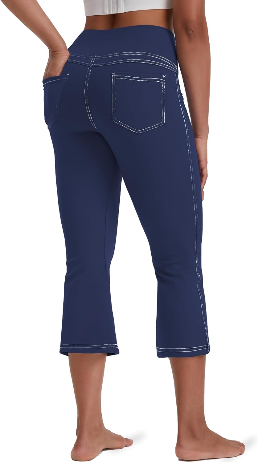 Women's Leggings - Bootleg Yoga Pants Flare with 4 Pockets,Tummy Control High Waisted Casual Dress Pants