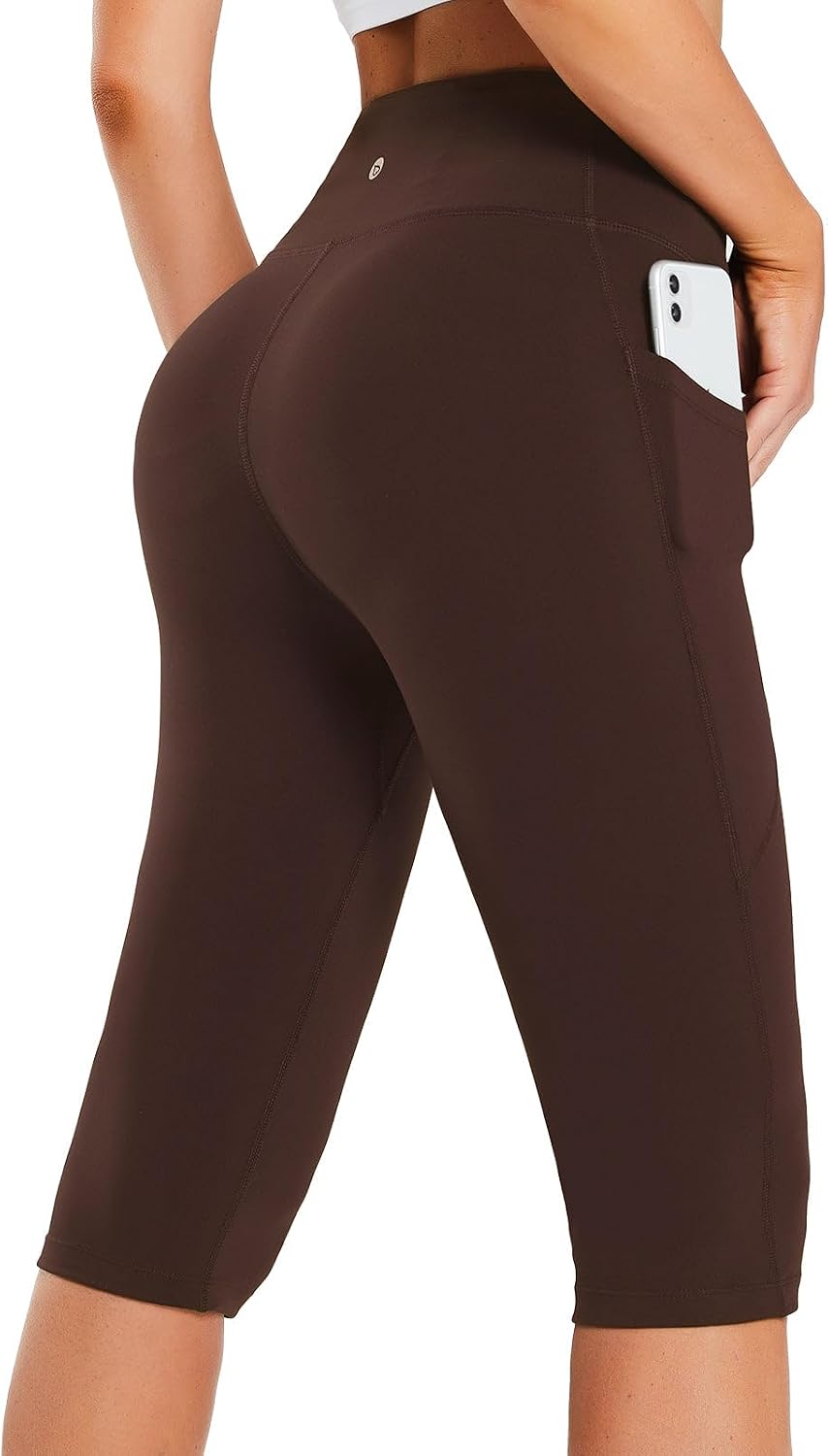 Women's Capri Leggings with Pockets High Waisted Knee Length Capris Stretch for Casual Yoga Pants Workout Exercise