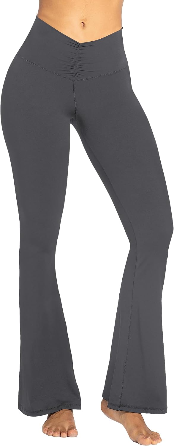 Leggings, Crossover Yoga Pants with Tummy Control, High-Waisted and Wide Leg