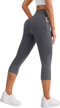 Capri Leggings for Women, High Waisted Tummy Control Yoga Pants with Pockets for Athletic Workout Gym