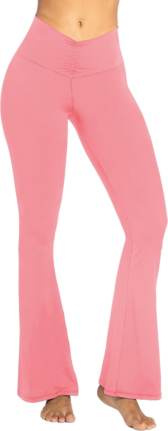 Leggings, Crossover Yoga Pants with Tummy Control, High-Waisted and Wide Leg