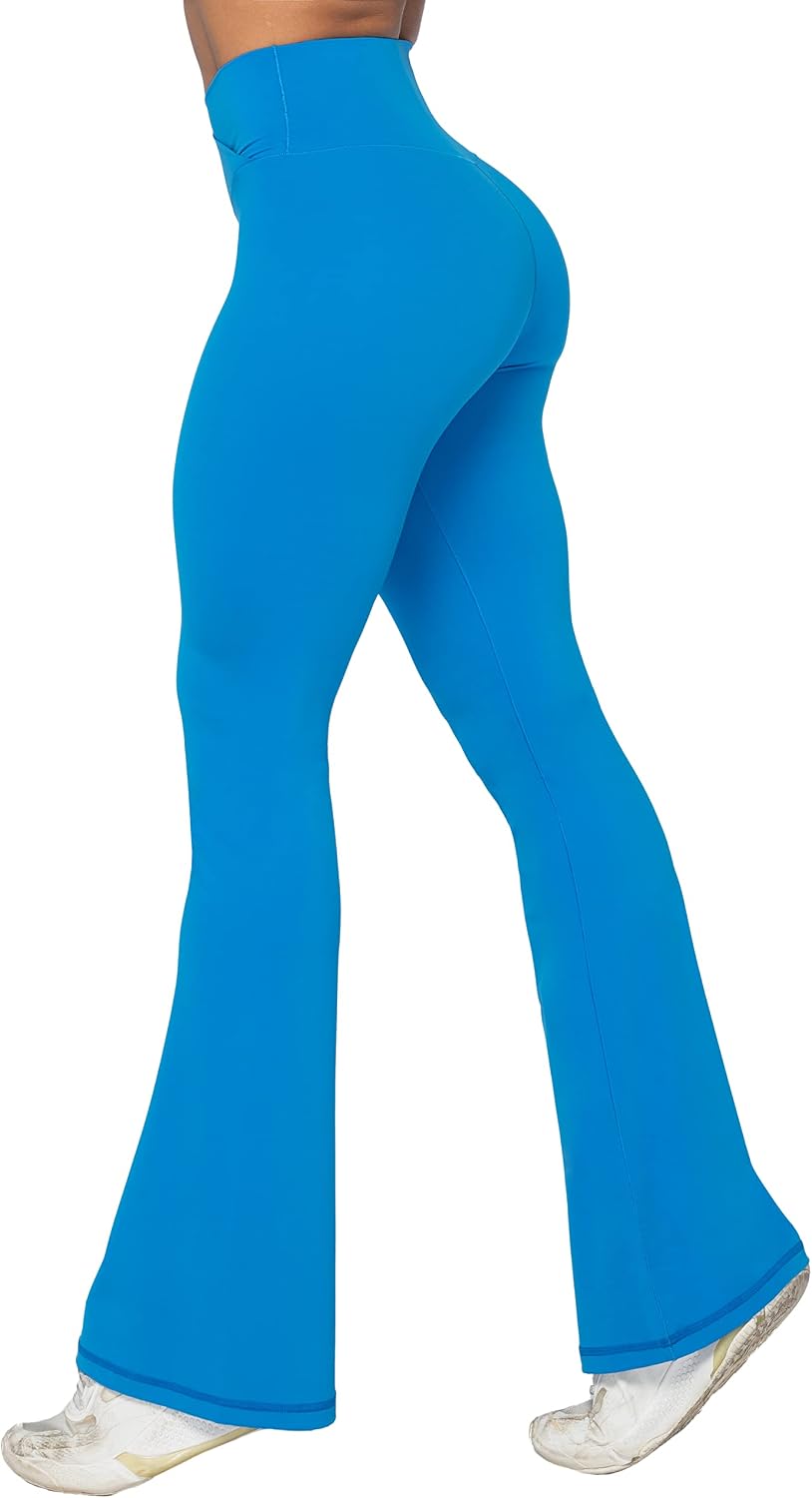Leggings, Crossover Yoga Pants with Tummy Control, High-Waisted and Wide Leg
