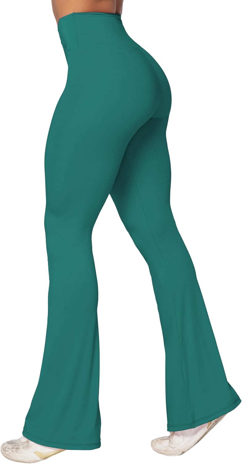 Leggings, Crossover Yoga Pants with Tummy Control, High-Waisted and Wide Leg