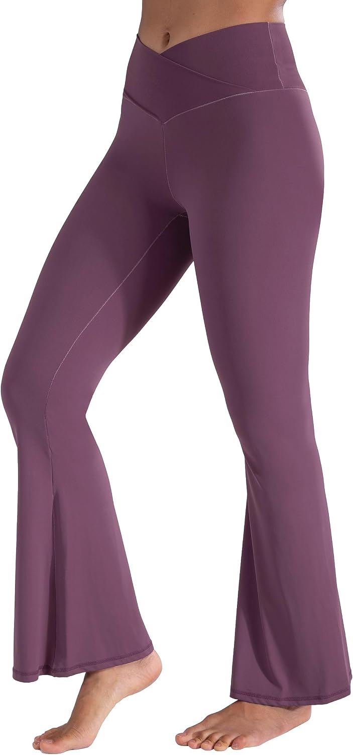 Leggings, Crossover Yoga Pants with Tummy Control, High-Waisted and Wide Leg