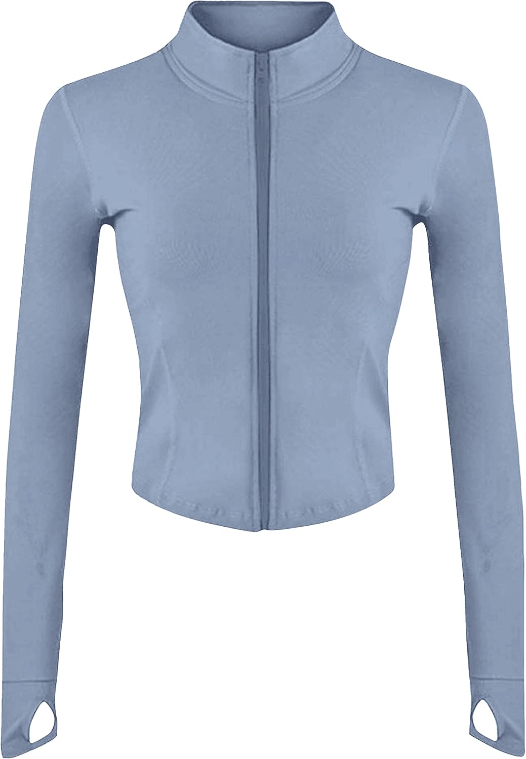 Women's Full Zip Seamless Workout Jacket Running Yoga Slim Fit Track Jacket