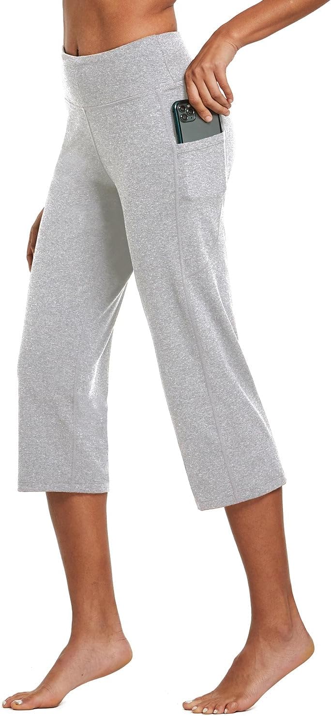 Women's 21" Capri Pants with Pockets, High Waist – Tummy Control Yoga Leggings for Summer Workout