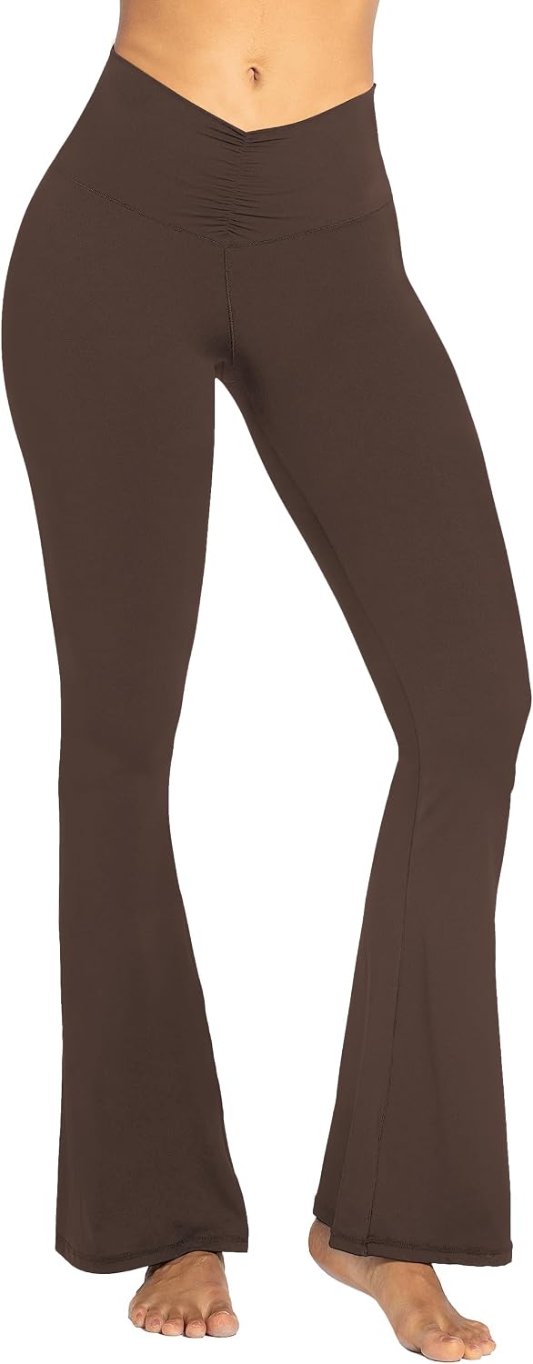 Leggings, Crossover Yoga Pants with Tummy Control, High-Waisted and Wide Leg