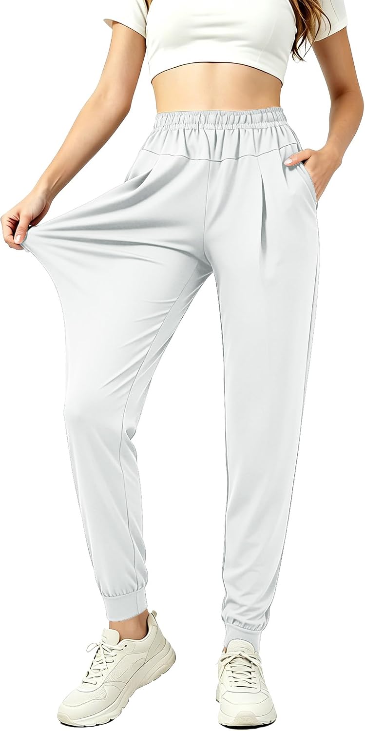 Womens Joggers with Pockets Loose Fit Lounge Athletic Sweatpants Lightweight Tapered Track Pants for Hiking Running