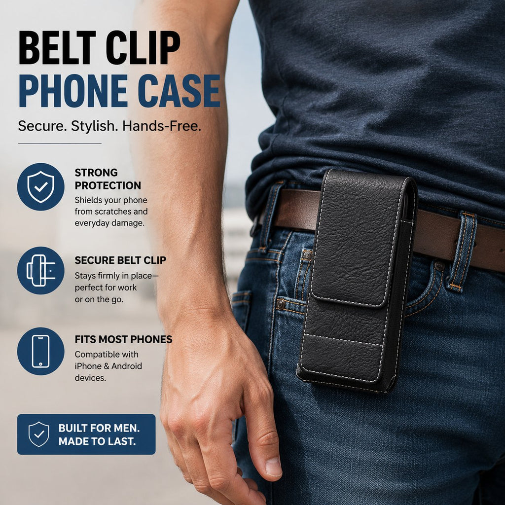 Waist Belt Cell Phone Pouch 📱 Multi-Pocket Leather Phone Case with Card Holder