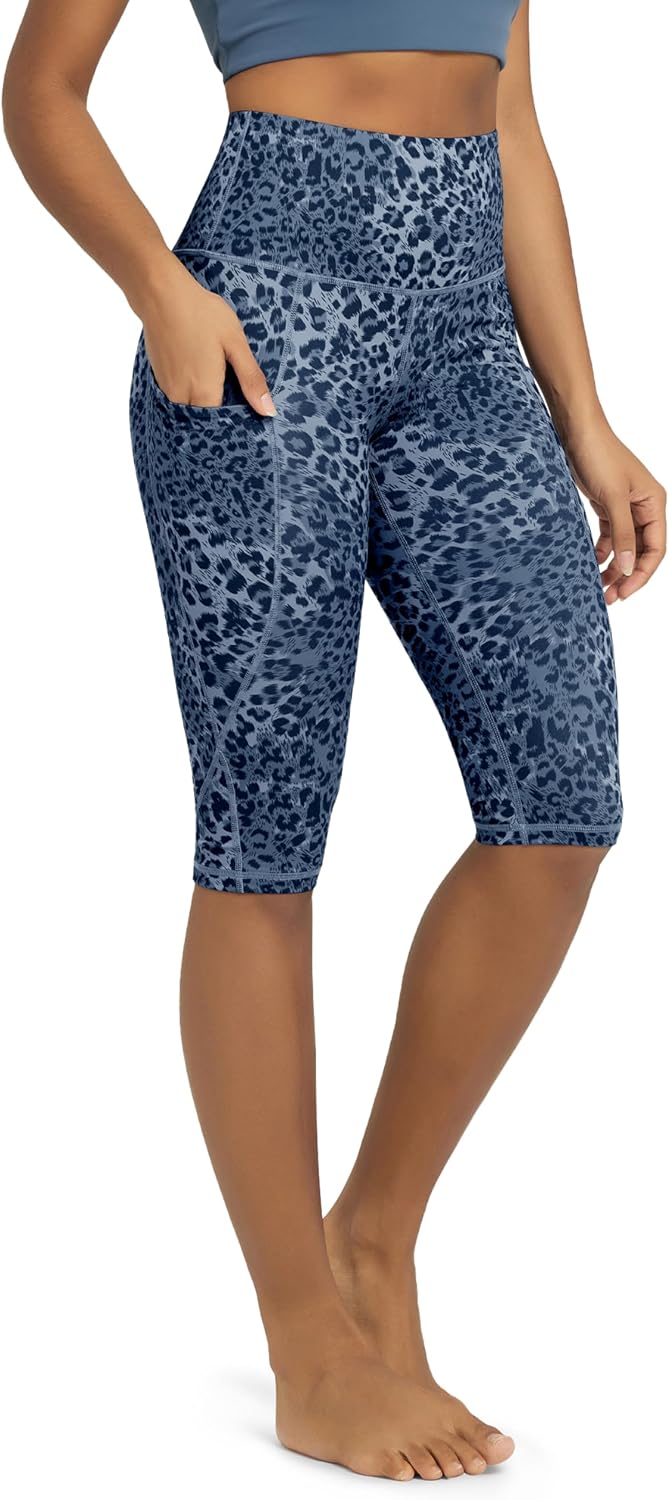 Women's High Waisted Yoga Capris with Pockets, Tummy Control Non See Through Workout Athletic Running Capri Leggings