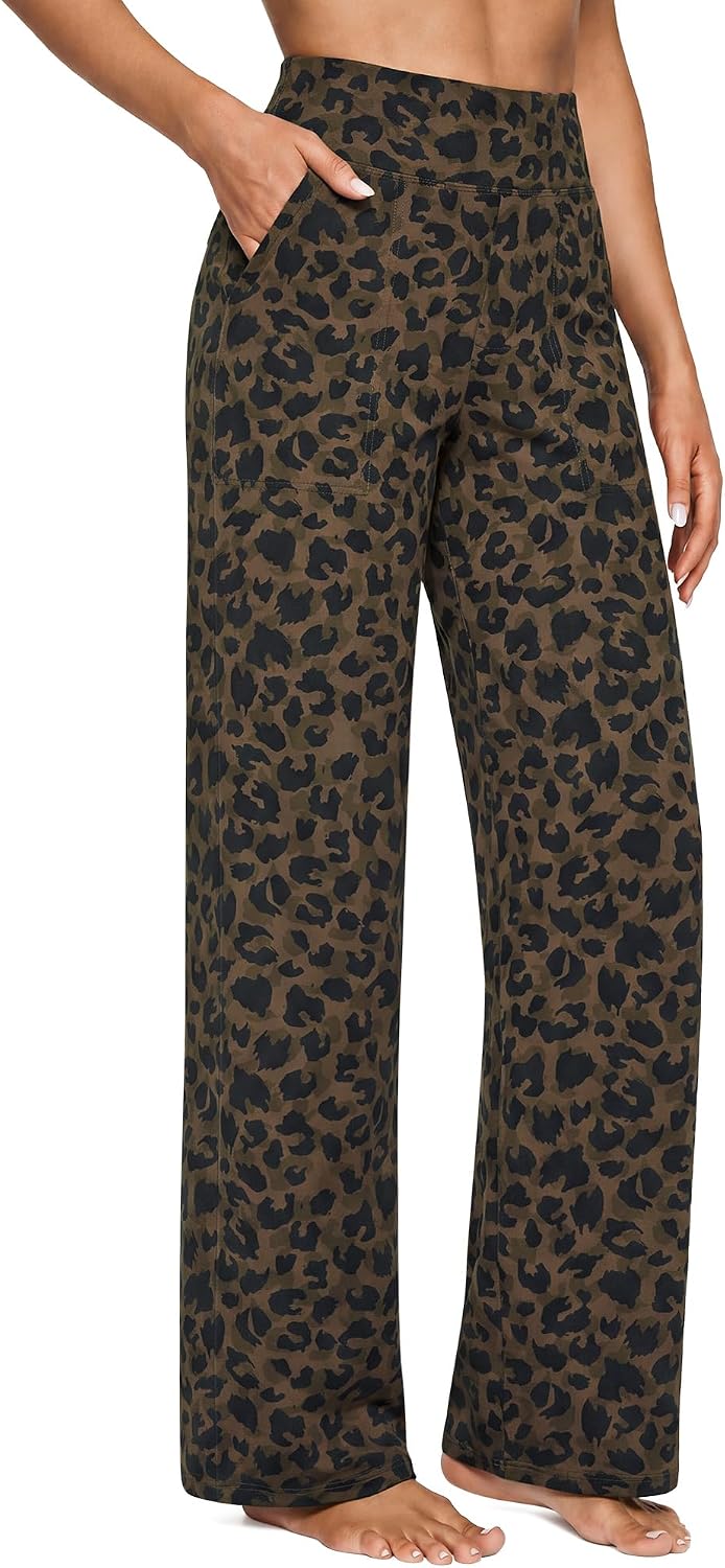 Yoga Pants Women Wide Leg Pants with Pockets High Waist Stretch Dress Casual Sweatpants Petite/Regular/Tall