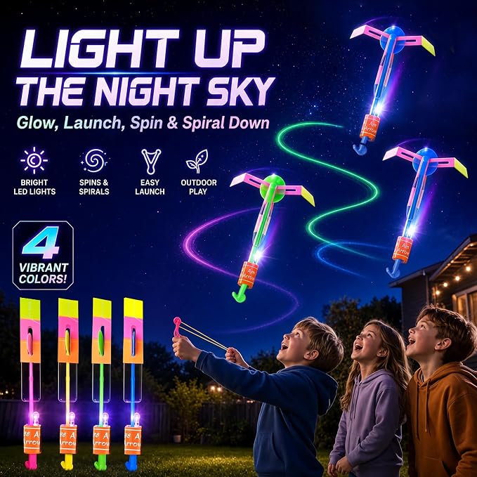 Rocket Slingshot Flying Toys with Led Lights