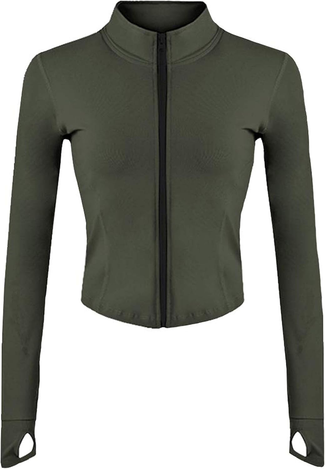 Women's Full Zip Seamless Workout Jacket Running Yoga Slim Fit Track Jacket