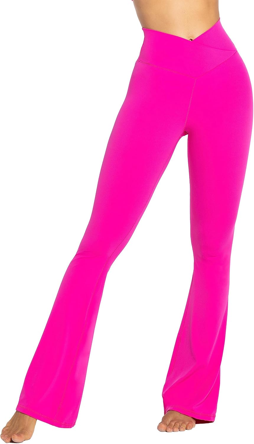 Leggings, Crossover Yoga Pants with Tummy Control, High-Waisted and Wide Leg