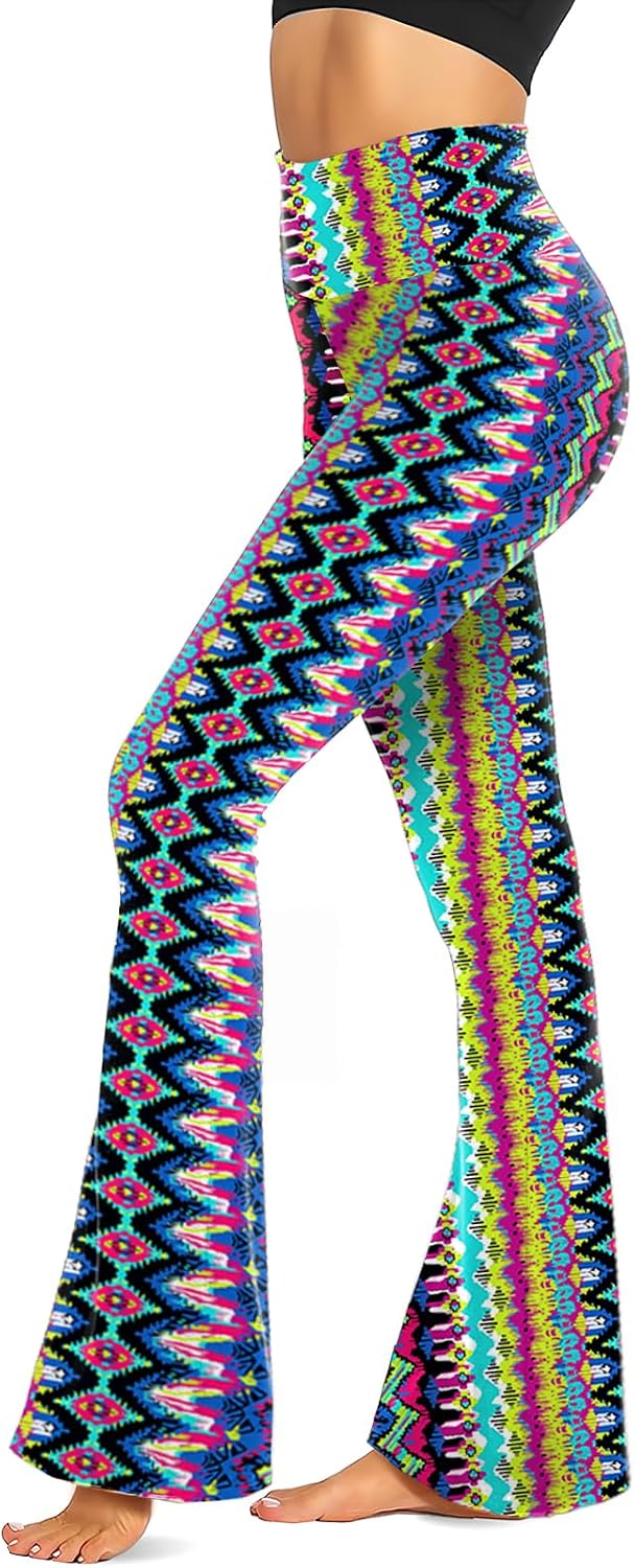 Black Flare Leggings for Women, Crossover Yoga Pants with Pockets Bootcut Flared Leggings