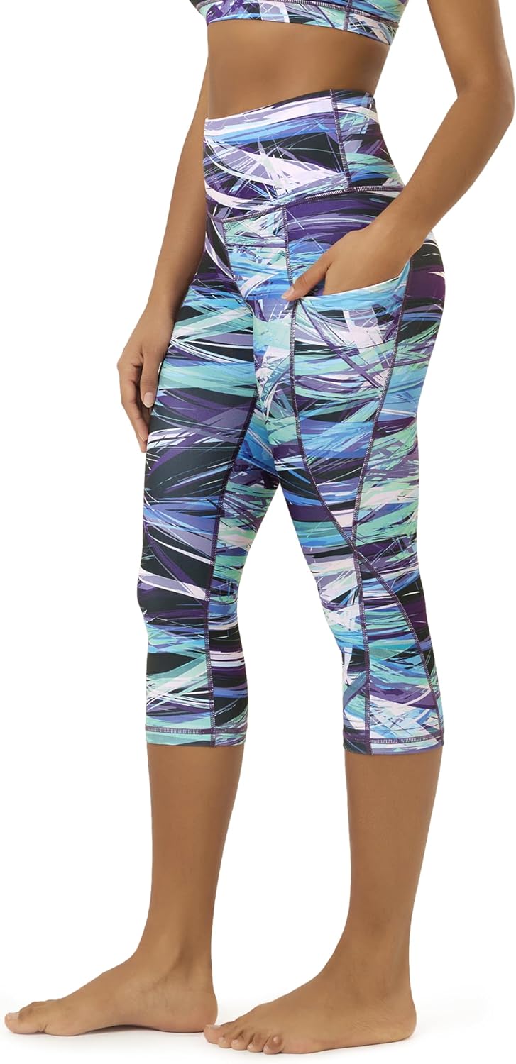 Women's High Waisted Yoga Capris with Pockets, Tummy Control Non See Through Workout Athletic Running Capri Leggings
