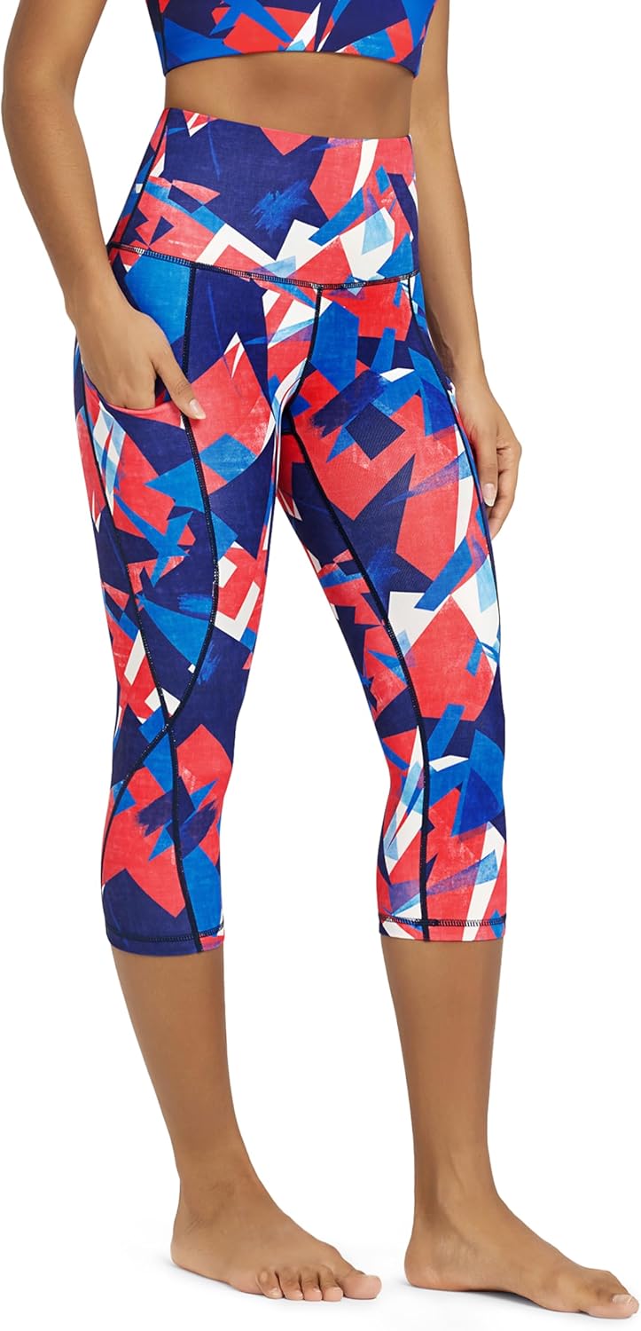 Women's High Waisted Yoga Capris with Pockets, Tummy Control Non See Through Workout Athletic Running Capri Leggings