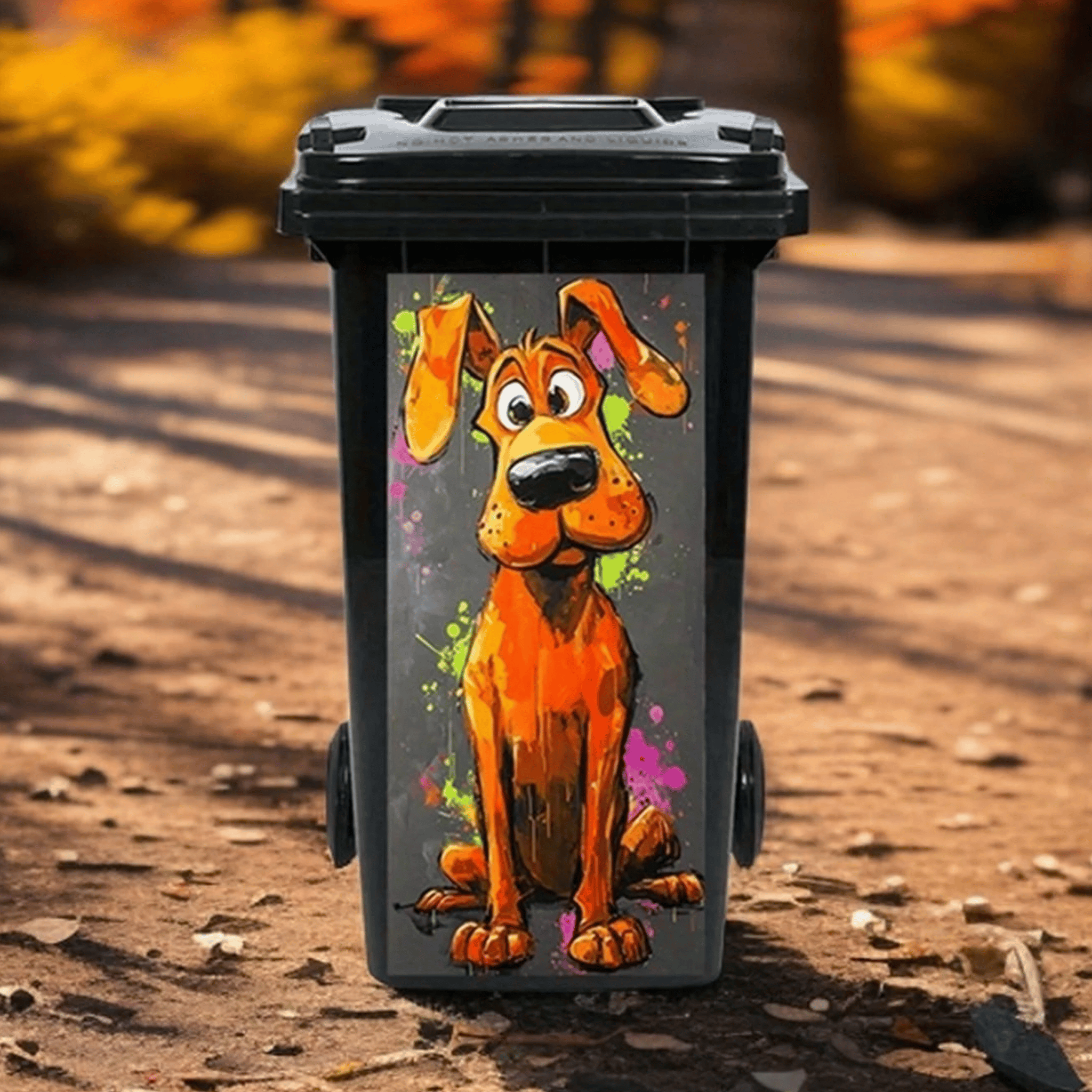 🗑️Creative Trash Can Sticker with Colourful Cartoon