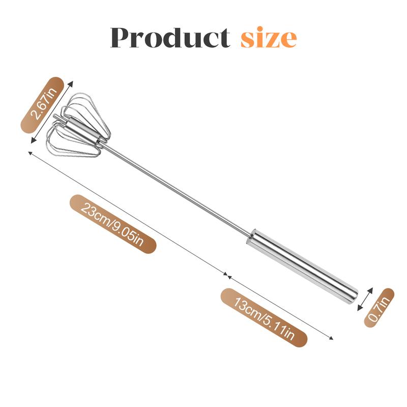 🥄 Food-Grade Stainless Steel Semi-Automatic Rotary Whisk | for Whisking, Blending & Stirring