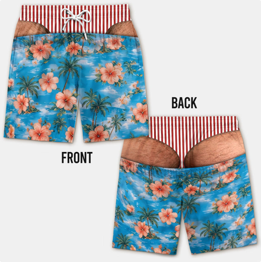 Custom Funny Patriotic Men Swim Trunks - Personalized Birthday Gifts For Husband, Son, Grandson, Brother, Grandpa, Dad, Yourself - Warning Wide Load
