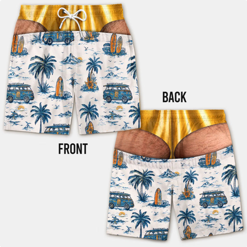 Custom Funny Patriotic Men Swim Trunks - Personalized Birthday Gifts For Husband, Son, Grandson, Brother, Grandpa, Dad, Yourself - Warning Wide Load