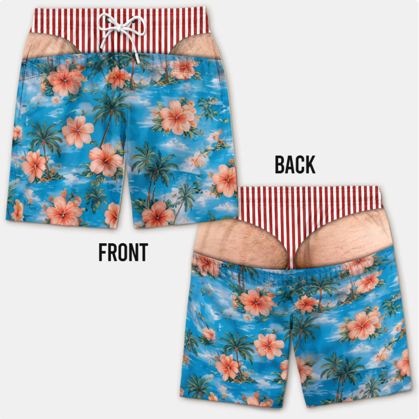 Custom Funny Patriotic Men Swim Trunks - Personalized Birthday Gifts For Husband, Son, Grandson, Brother, Grandpa, Dad, Yourself - Warning Wide Load