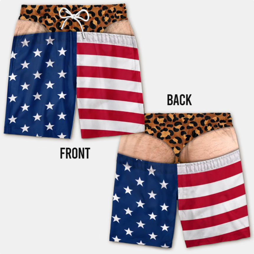 Custom Funny Patriotic Men Swim Trunks - Personalized Birthday Gifts For Husband, Son, Grandson, Brother, Grandpa, Dad, Yourself - Warning Wide Load