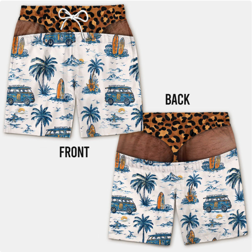 Custom Funny Patriotic Men Swim Trunks - Personalized Birthday Gifts For Husband, Son, Grandson, Brother, Grandpa, Dad, Yourself - Warning Wide Load