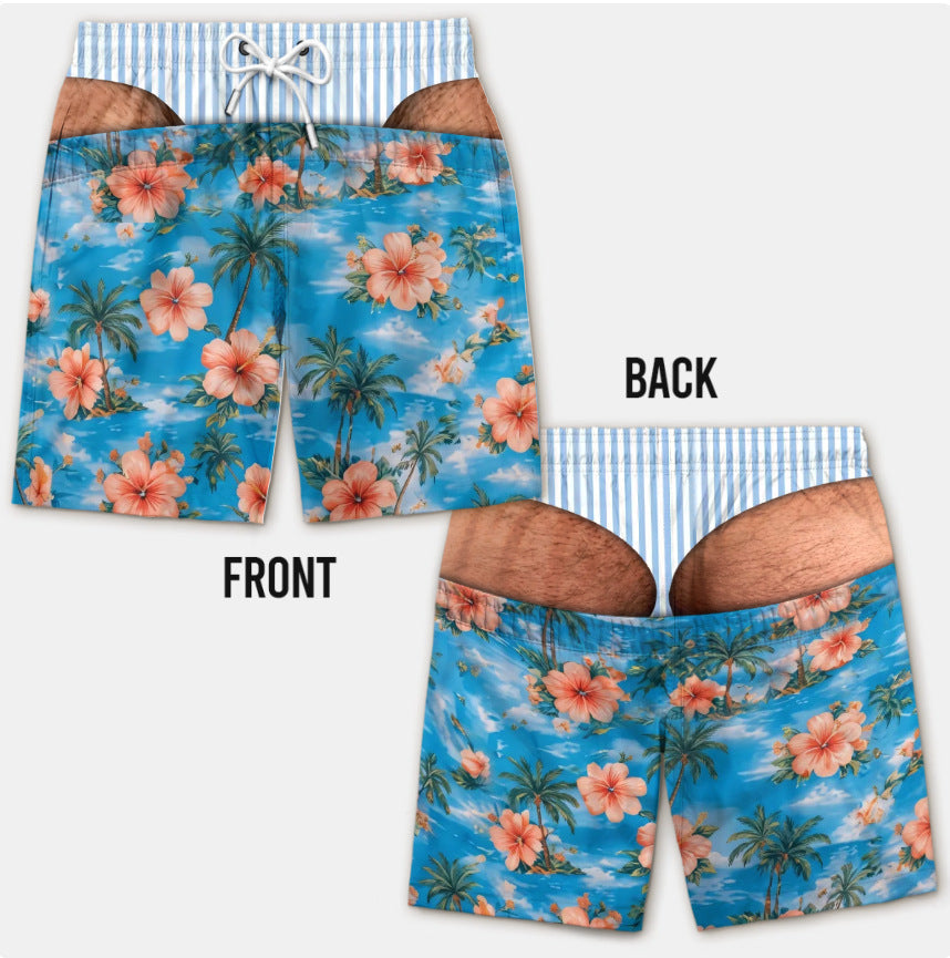Custom Funny Patriotic Men Swim Trunks - Personalized Birthday Gifts For Husband, Son, Grandson, Brother, Grandpa, Dad, Yourself - Warning Wide Load