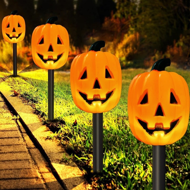 2026 New 5-in-1 Solar Halloween Pumpkin Pathway Lights, Waterproof Outdoor Jack-O’-Lantern Stake Lights for Yard, Lawn and Garden Decor