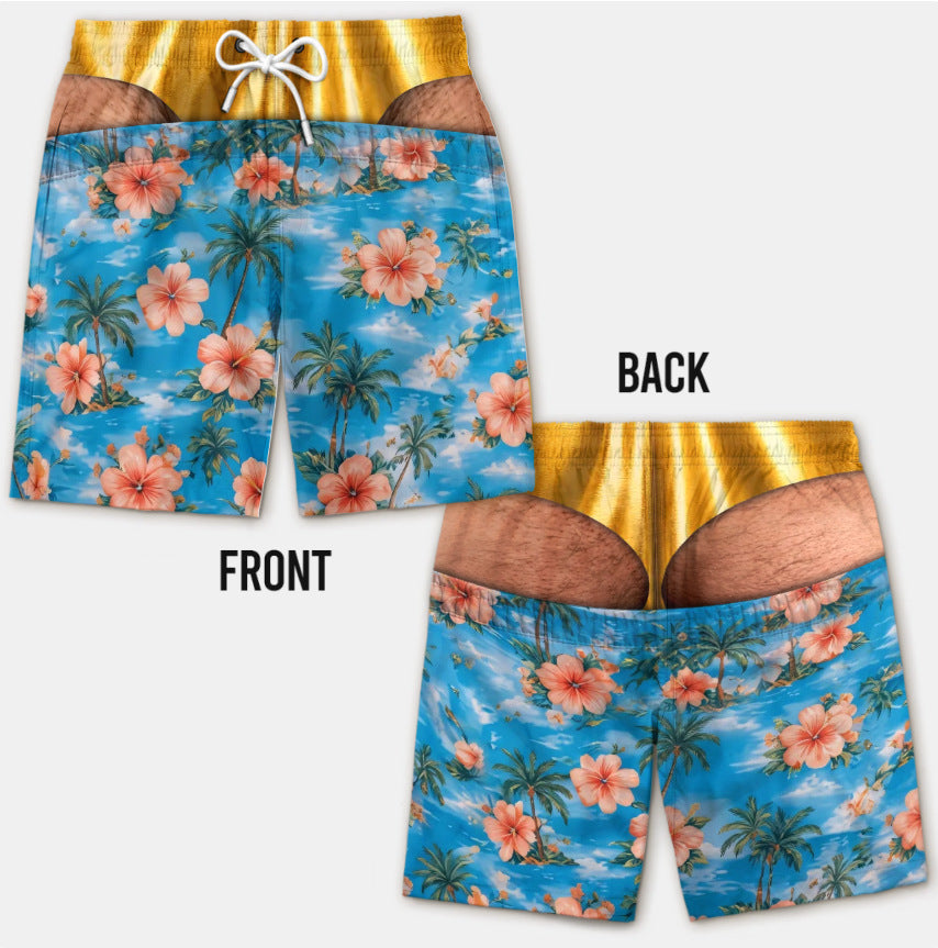 Custom Funny Patriotic Men Swim Trunks - Personalized Birthday Gifts For Husband, Son, Grandson, Brother, Grandpa, Dad, Yourself - Warning Wide Load