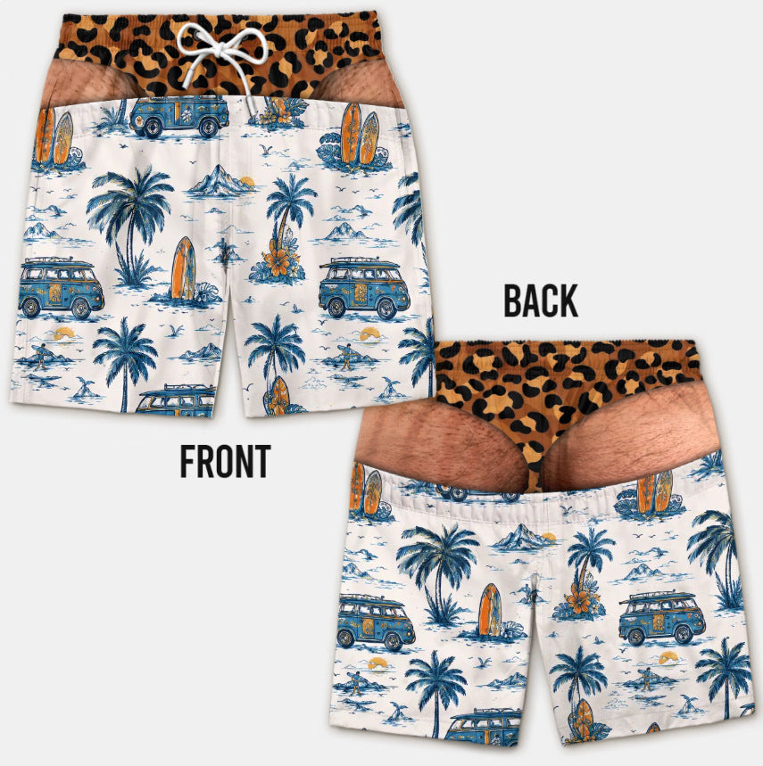 Custom Funny Patriotic Men Swim Trunks - Personalized Birthday Gifts For Husband, Son, Grandson, Brother, Grandpa, Dad, Yourself - Warning Wide Load