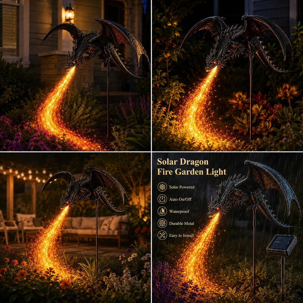 2027 Dragon’s Ember Solar Garden Decor