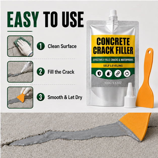 🏠 Waterproof Concrete Crack Filler for Indoor & Outdoor Use